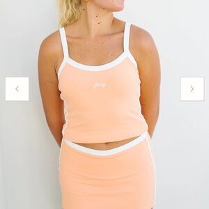 Peach Tank Top and Skirt Set